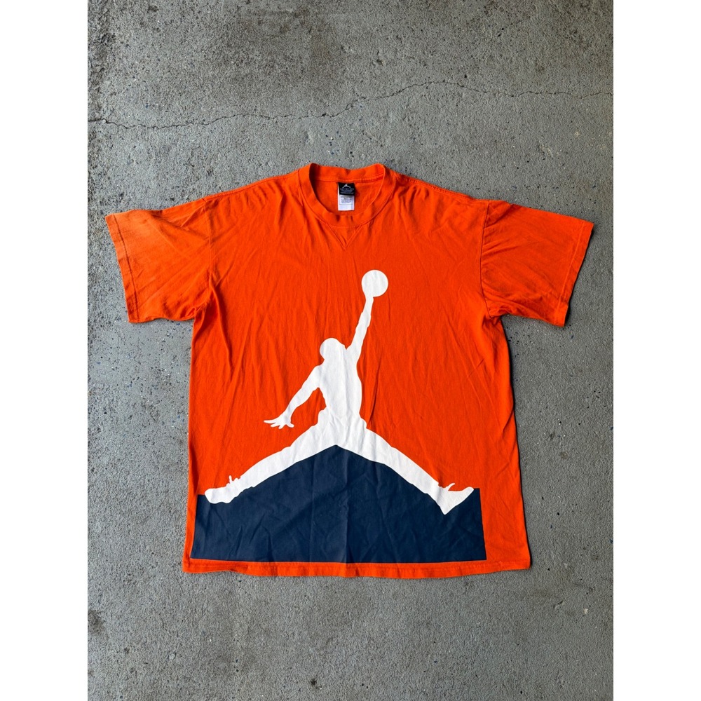 RARE Nike Jordan Brand Orange Jumpman Graphic T-Shirt XL Mens Short Sleeve Tee